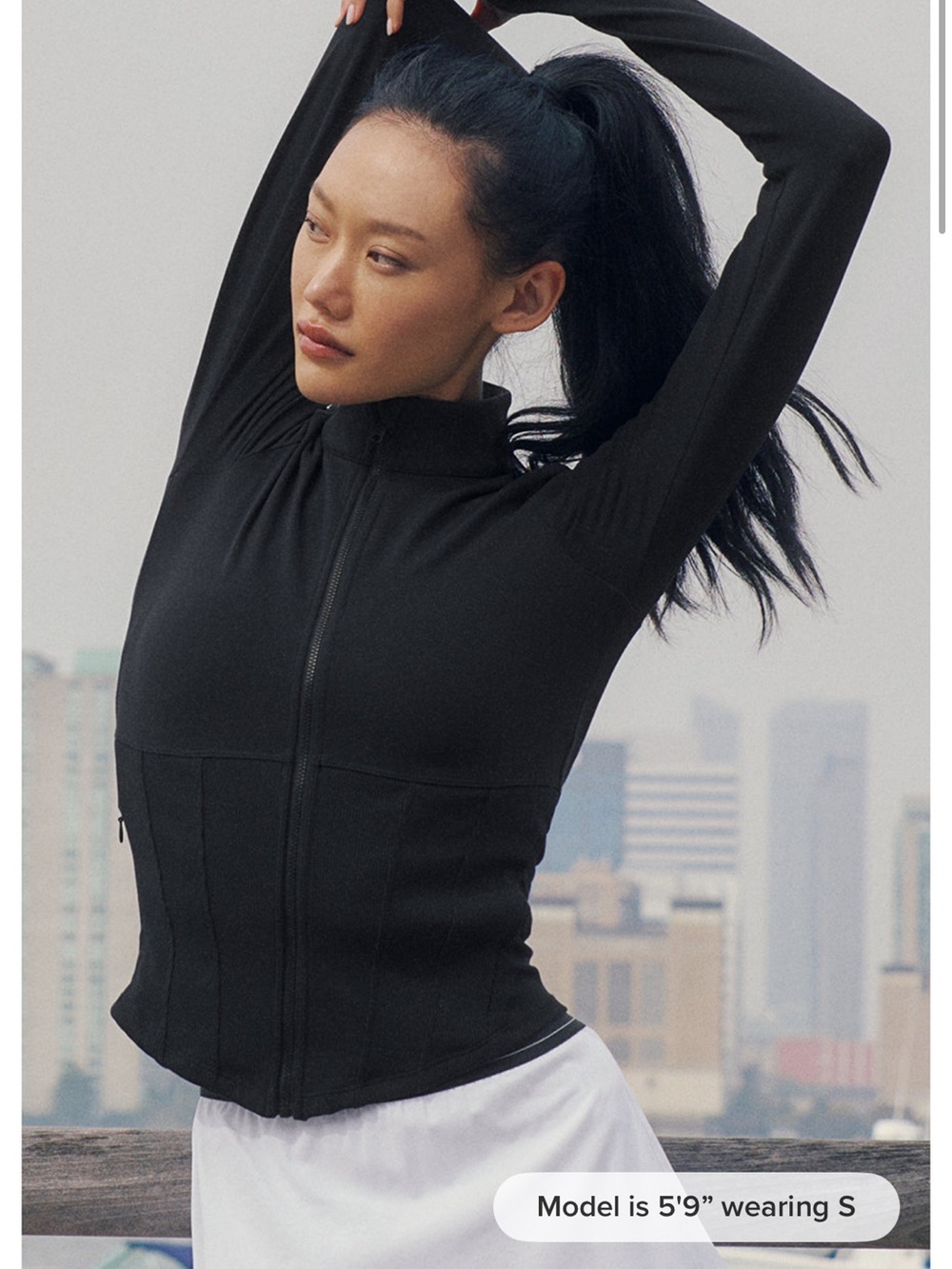 ALO Yoga Black Slim Full-Zip Utility Jacket